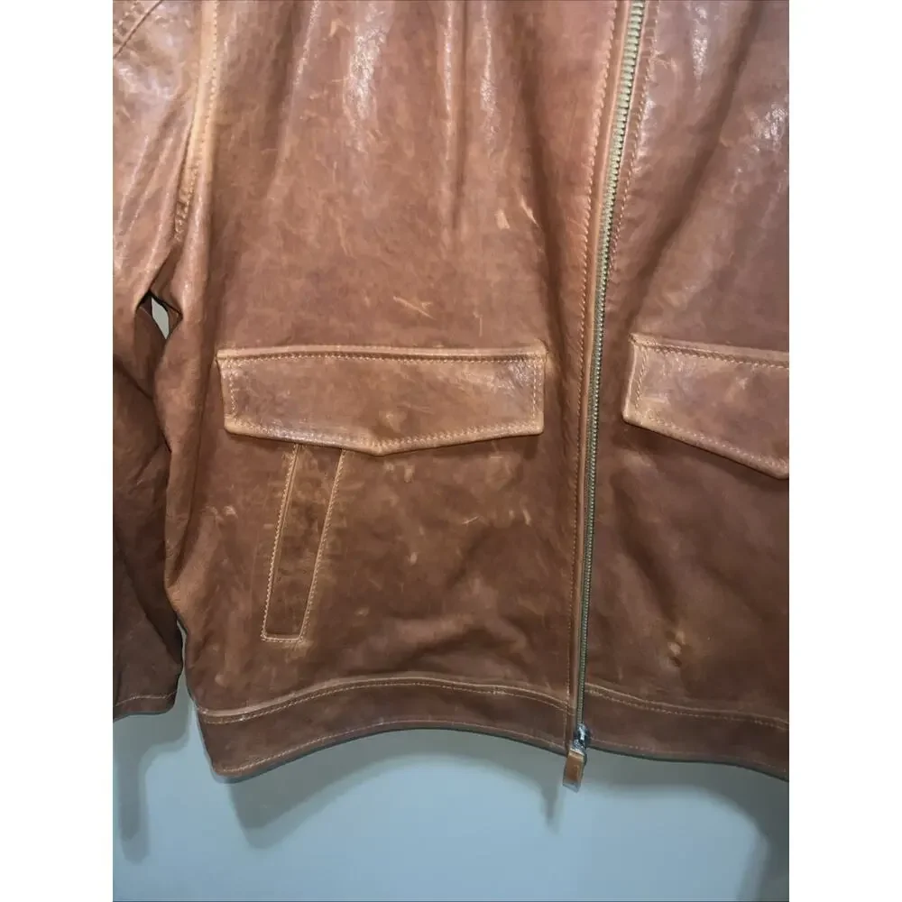 Daniel Cremieux Leather Sz Large Jacket Soft Lambskin Leather Tan 90’s VTG NWT - Picture 8 of 10